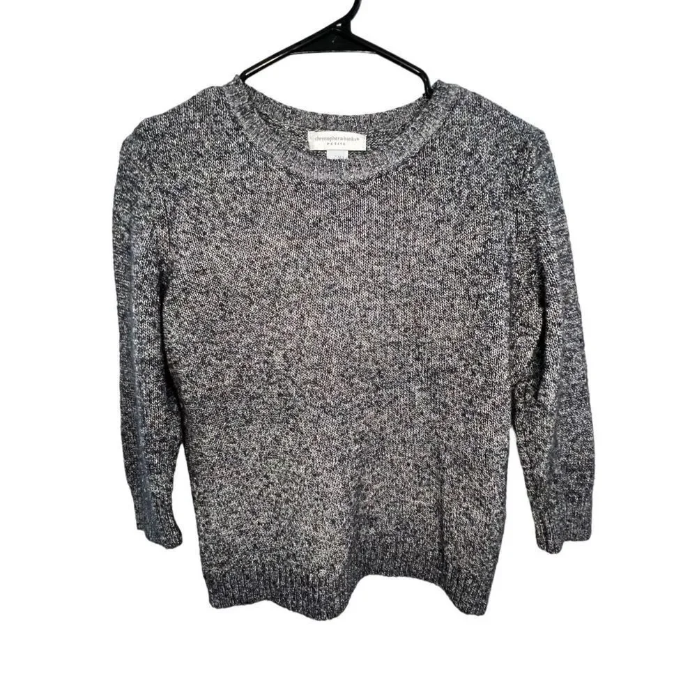 Christopher and Banks Petite Basic Grey Sweater